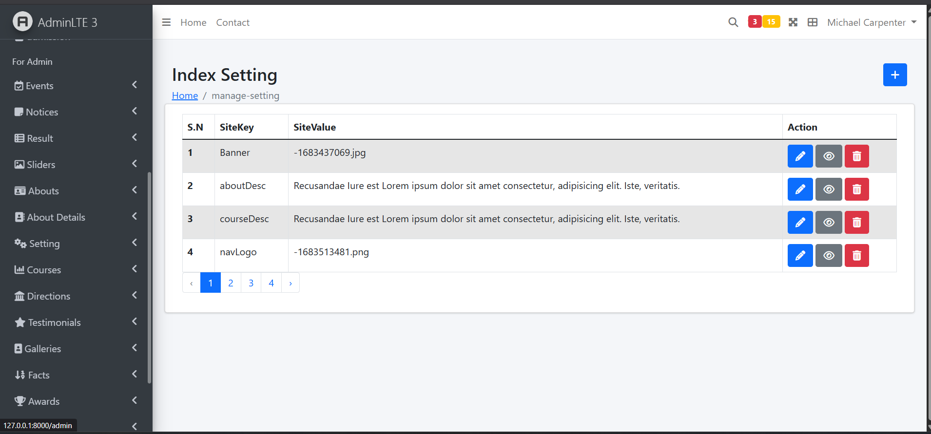 School Management Website — Laravel