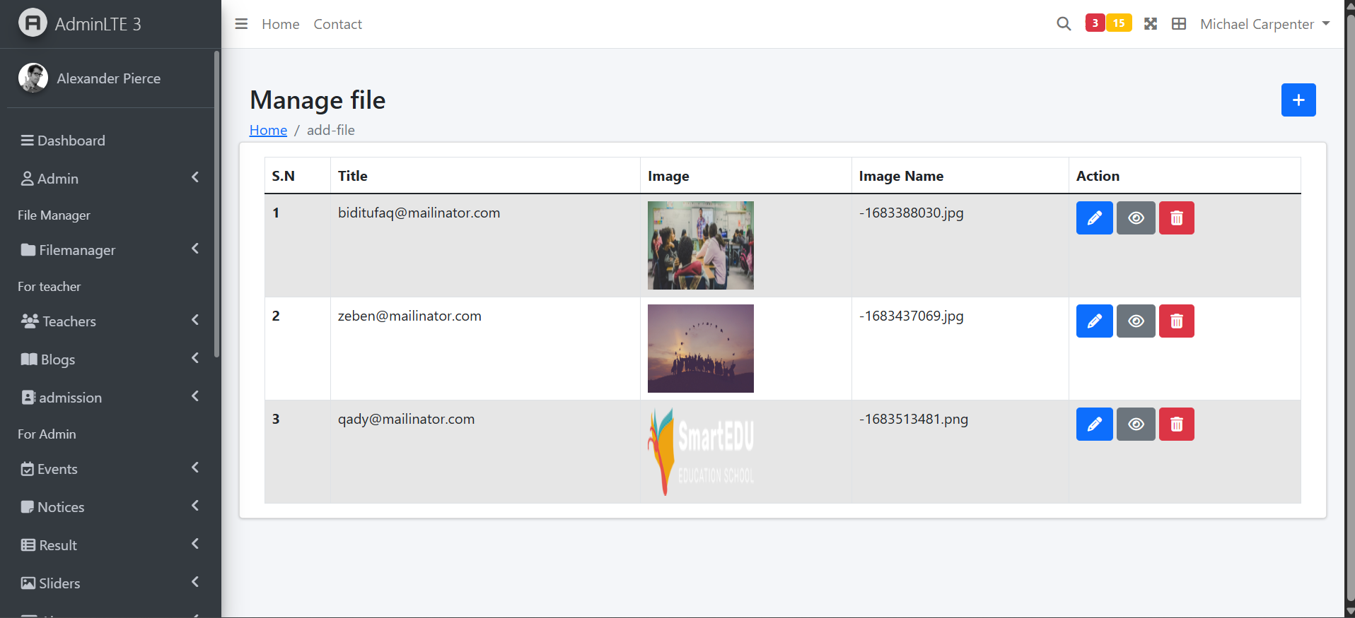 School Management Website — Laravel