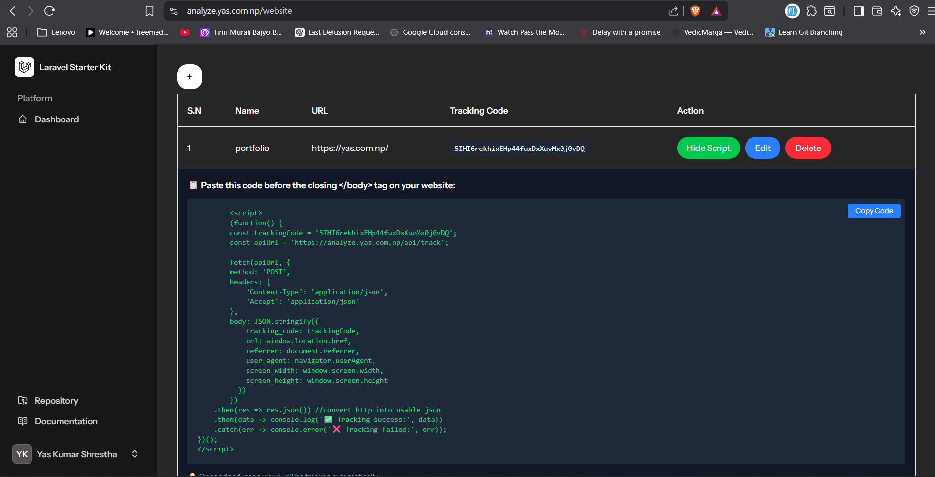 Trackpulse — Web Analytics Platform